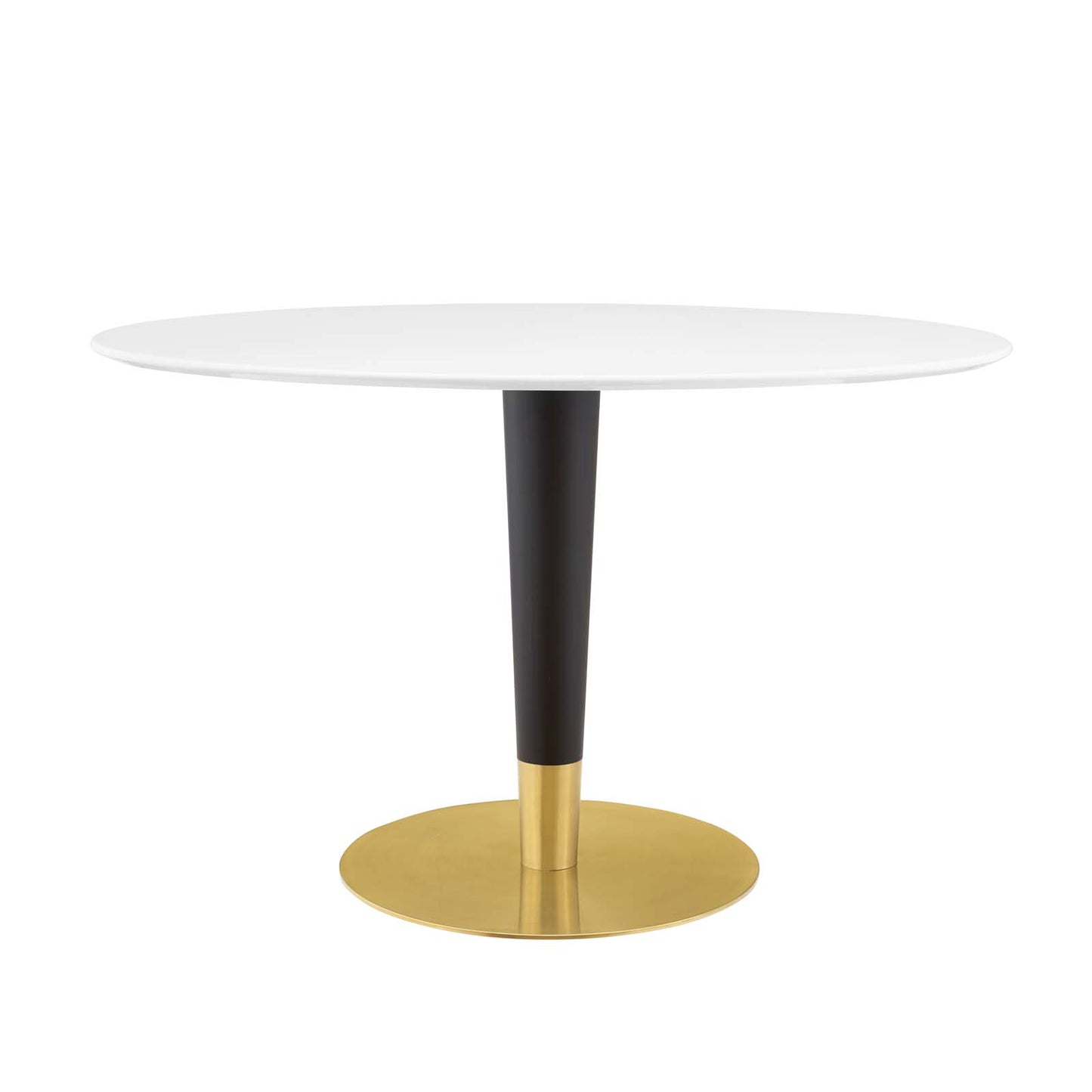 Zinque 48" Oval Dining Table, Wood, Metal Steel, Gold White, 20900