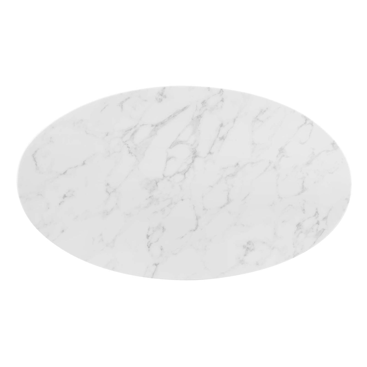 Zinque 48" Oval Artificial Marble Dining Table, Artificial Marble, Metal Steel, Gold White, 20902