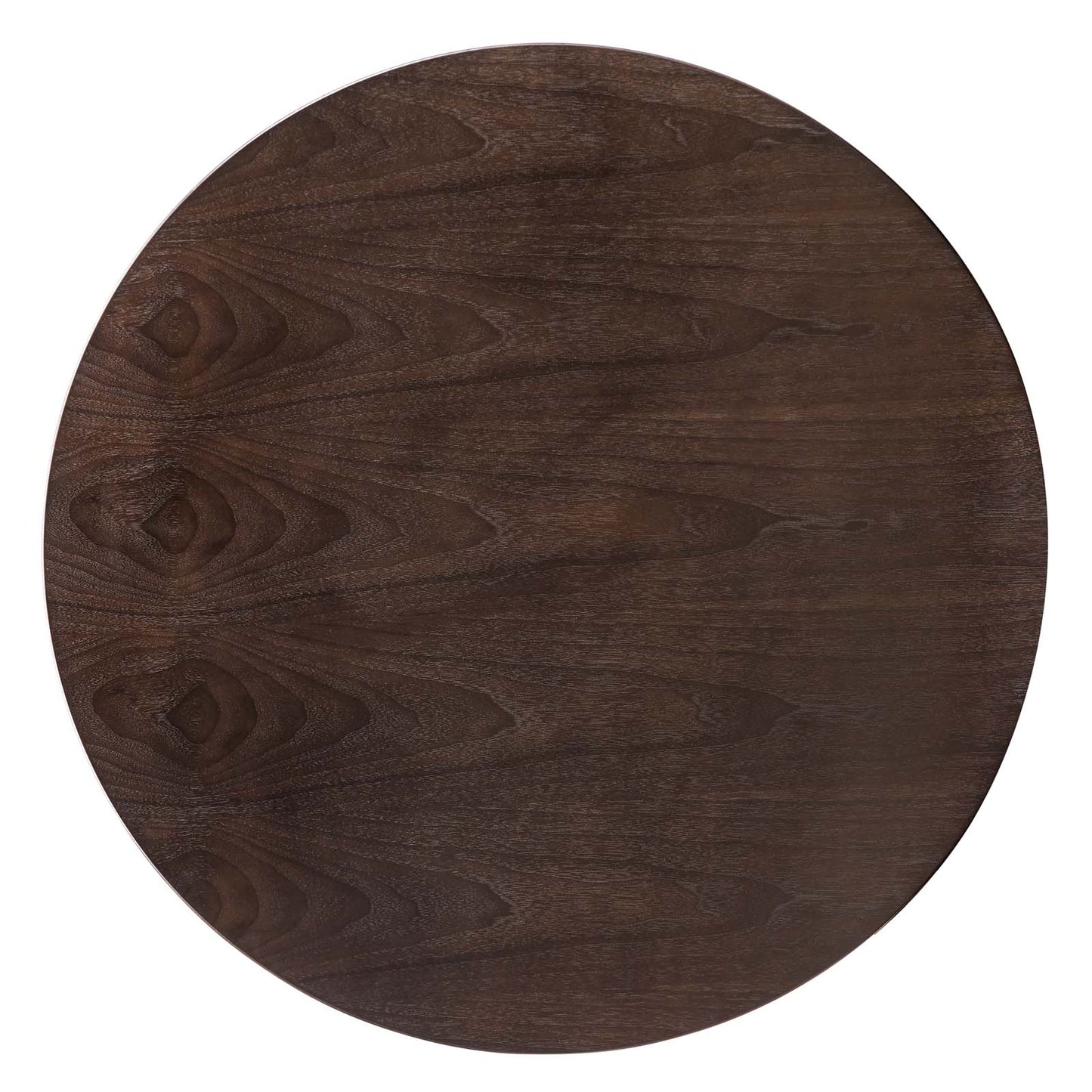 Zinque 40" Dining Table, Wood, Metal Steel, Gold Dark Brown Brown Walnut, 20903