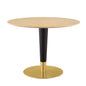 Zinque 40" Dining Table, Wood, Metal Steel, Gold Brown Natural, 20904