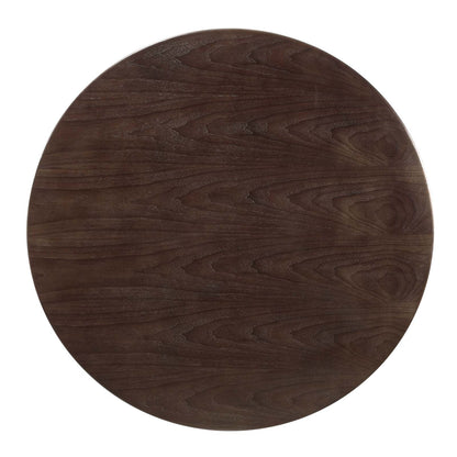 Zinque 47" Dining Table, Wood, Metal Steel, Gold Dark Brown Brown Walnut, 20905