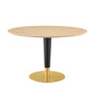 Zinque 47" Dining Table, Wood, Metal Steel, Gold Brown Natural, 20906