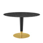 Zinque 47" Artificial Marble Dining Table, Artificial Marble, Metal Steel, Gold Black, 20908