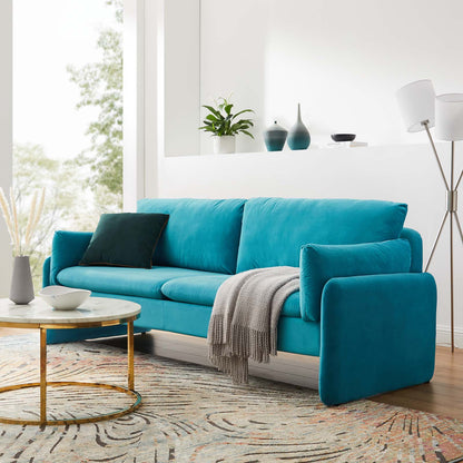Indicate Performance Velvet Sofa, Velvet, Blue, 23304