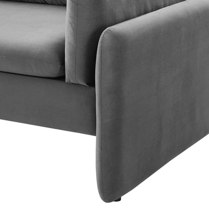 Indicate Performance Velvet Sofa, Velvet, Dark Grey Gray, 23305