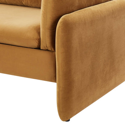 Indicate Performance Velvet Sofa, Velvet, Brown, 23306