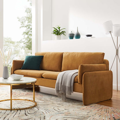 Indicate Performance Velvet Sofa, Velvet, Brown, 23306