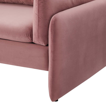 Indicate Performance Velvet Sofa, Velvet, Pink, 23307