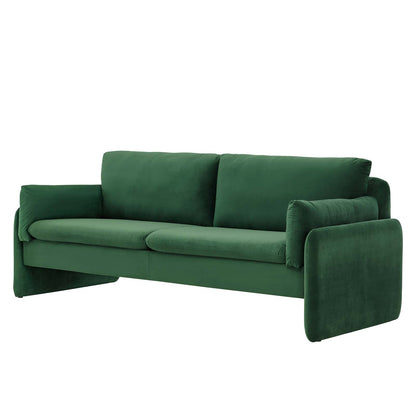 Indicate Performance Velvet Sofa, Velvet, Green, 23308