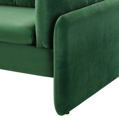 Indicate Performance Velvet Sofa, Velvet, Green, 23308