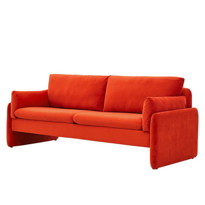 Indicate Performance Velvet Sofa, Velvet, Orange, 23310