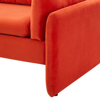 Indicate Performance Velvet Sofa, Velvet, Orange, 23310