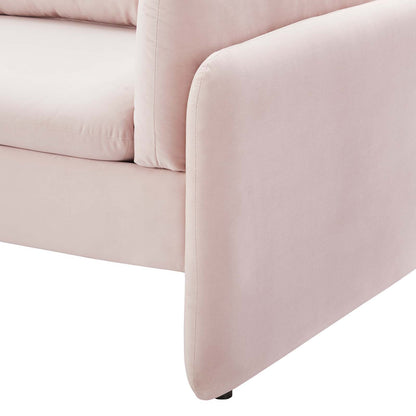 Indicate Performance Velvet Sofa, Velvet, Pink, 23311