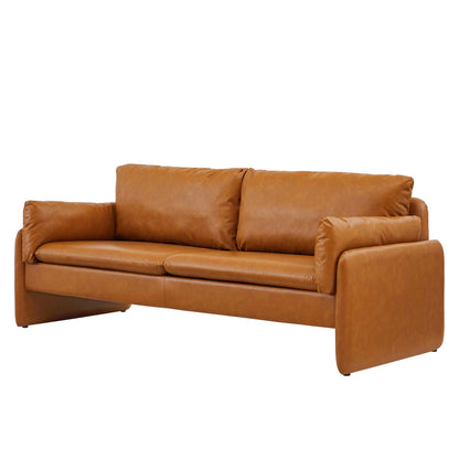 Indicate Vegan Leather Sofa, Faux Vegan Leather, Tan, 23312