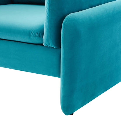 Indicate Performance Velvet Armchair, Velvet, Blue, 23313