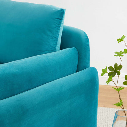 Indicate Performance Velvet Armchair, Velvet, Blue, 23313