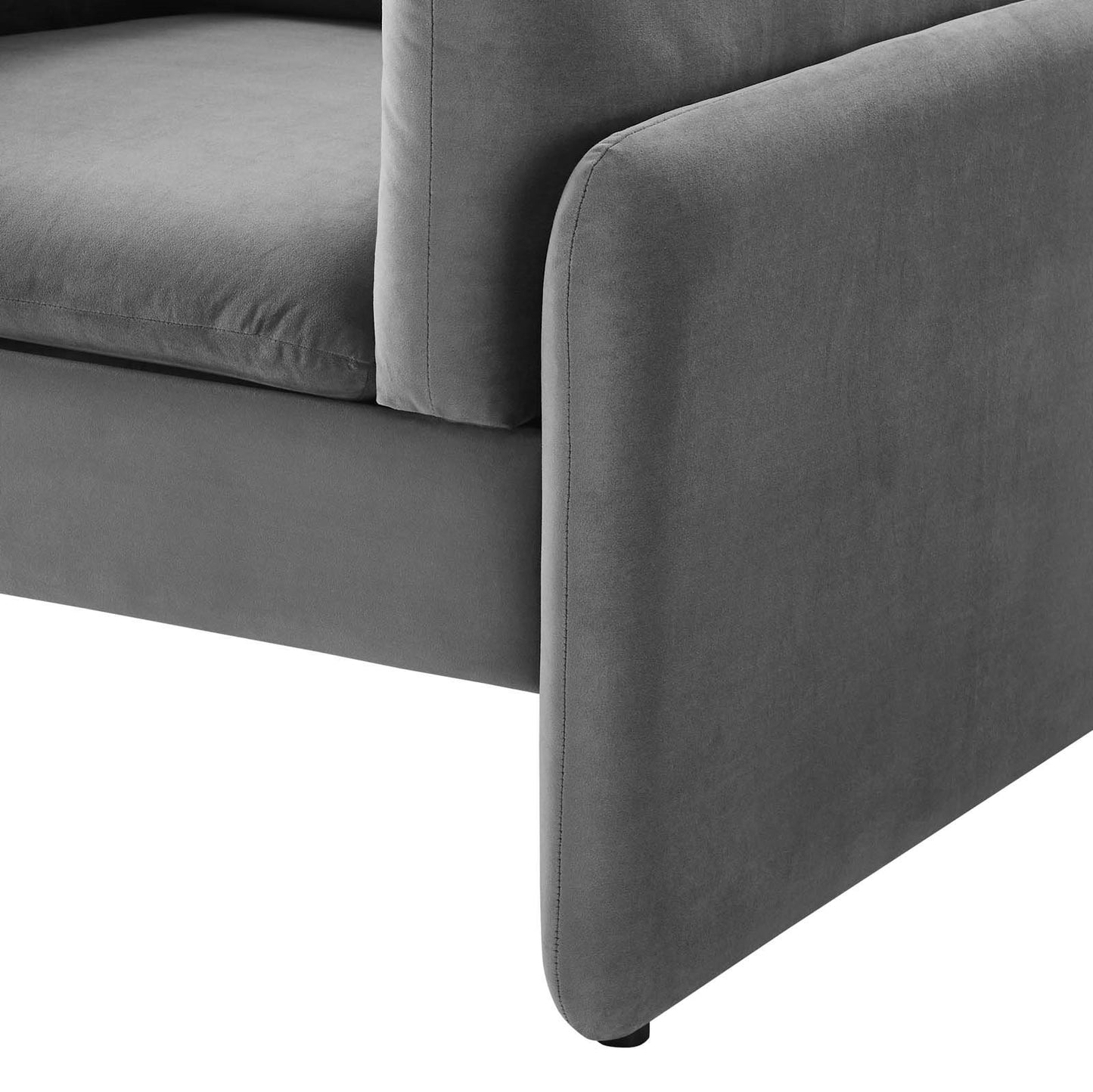 Indicate Performance Velvet Armchair, Velvet, Dark Grey Gray, 23314