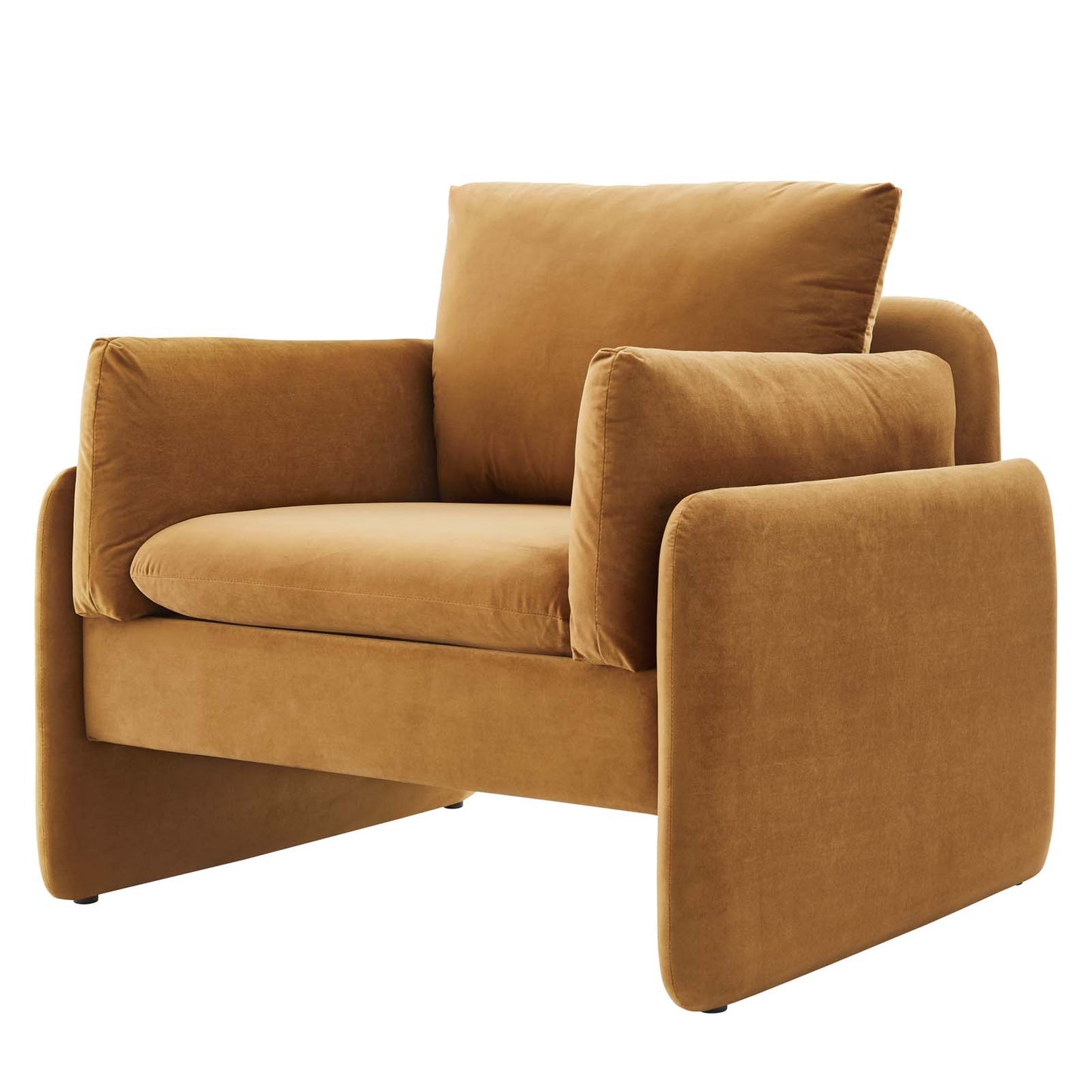 Indicate Performance Velvet Armchair, Velvet, Brown, 23315