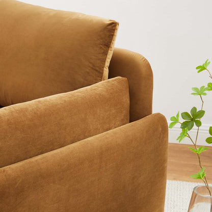 Indicate Performance Velvet Armchair, Velvet, Brown, 23315