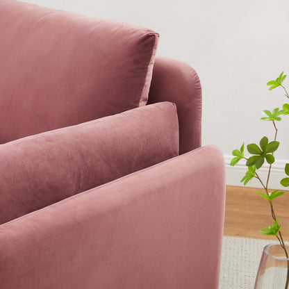 Indicate Performance Velvet Armchair, Velvet, Pink, 23316