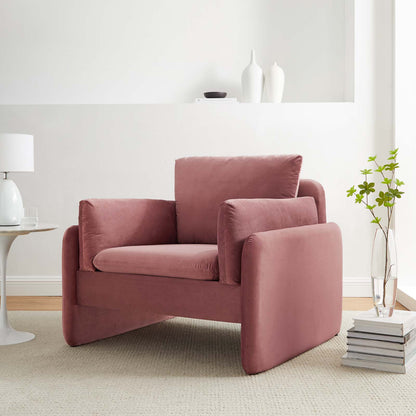Indicate Performance Velvet Armchair, Velvet, Pink, 23316