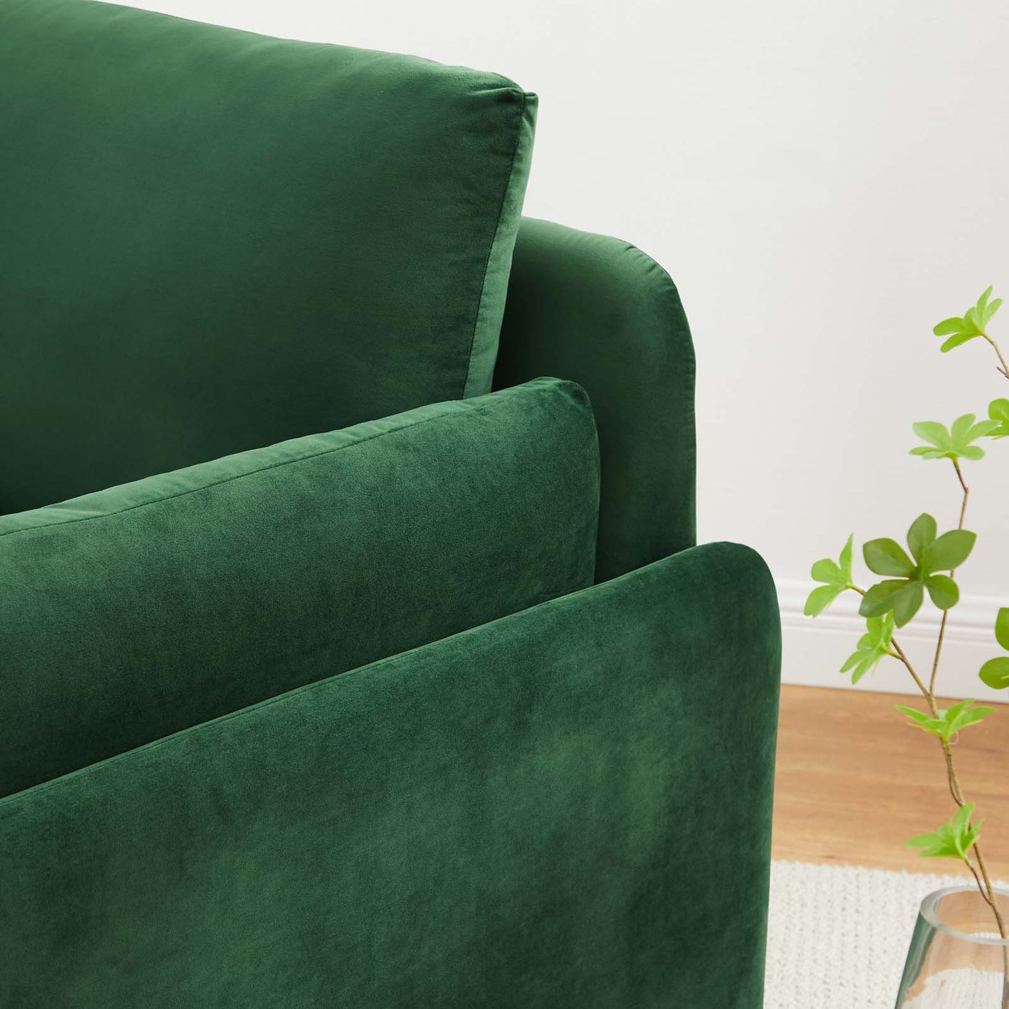 Indicate Performance Velvet Armchair, Velvet, Green, 23317
