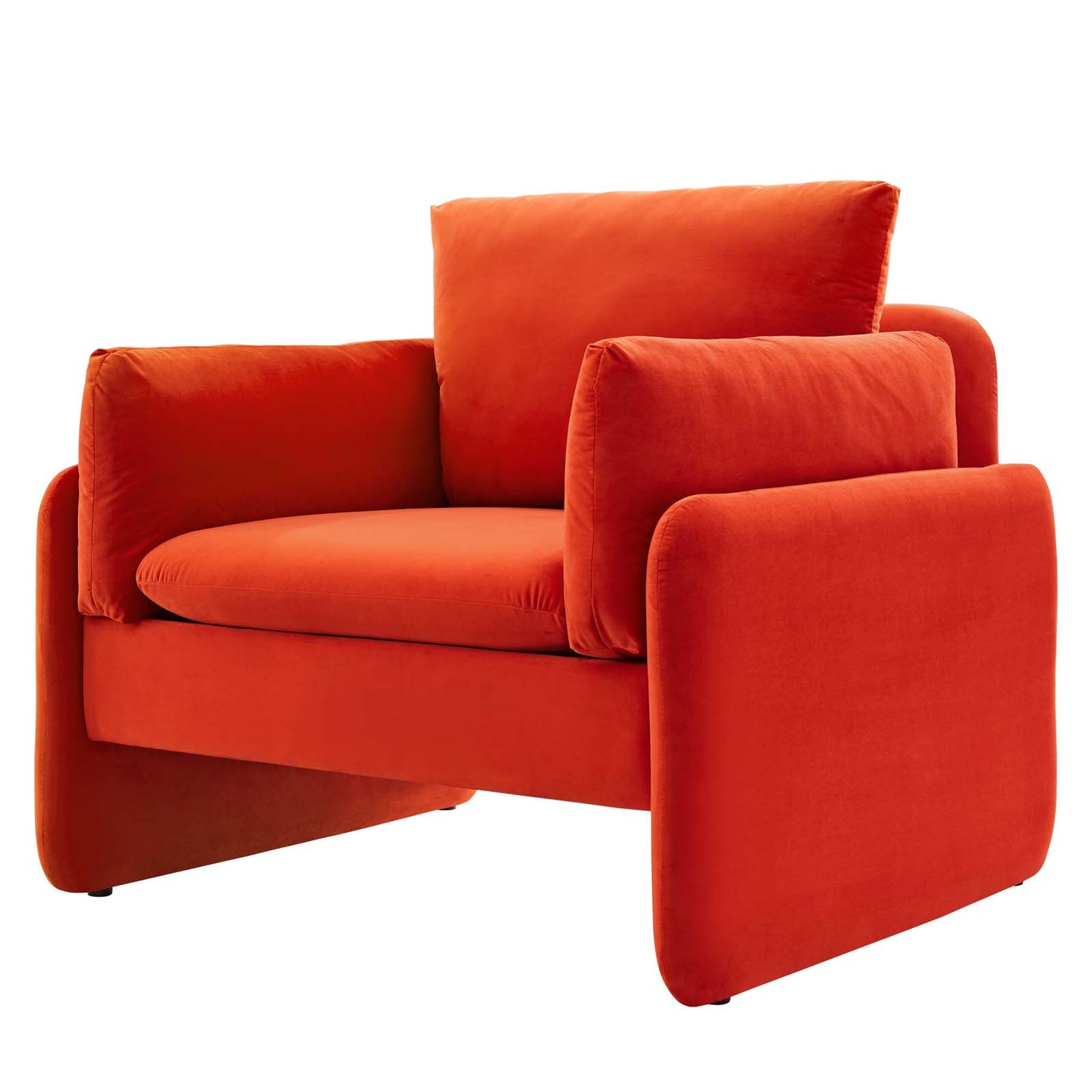 Indicate Performance Velvet Armchair, Velvet, Orange, 23319