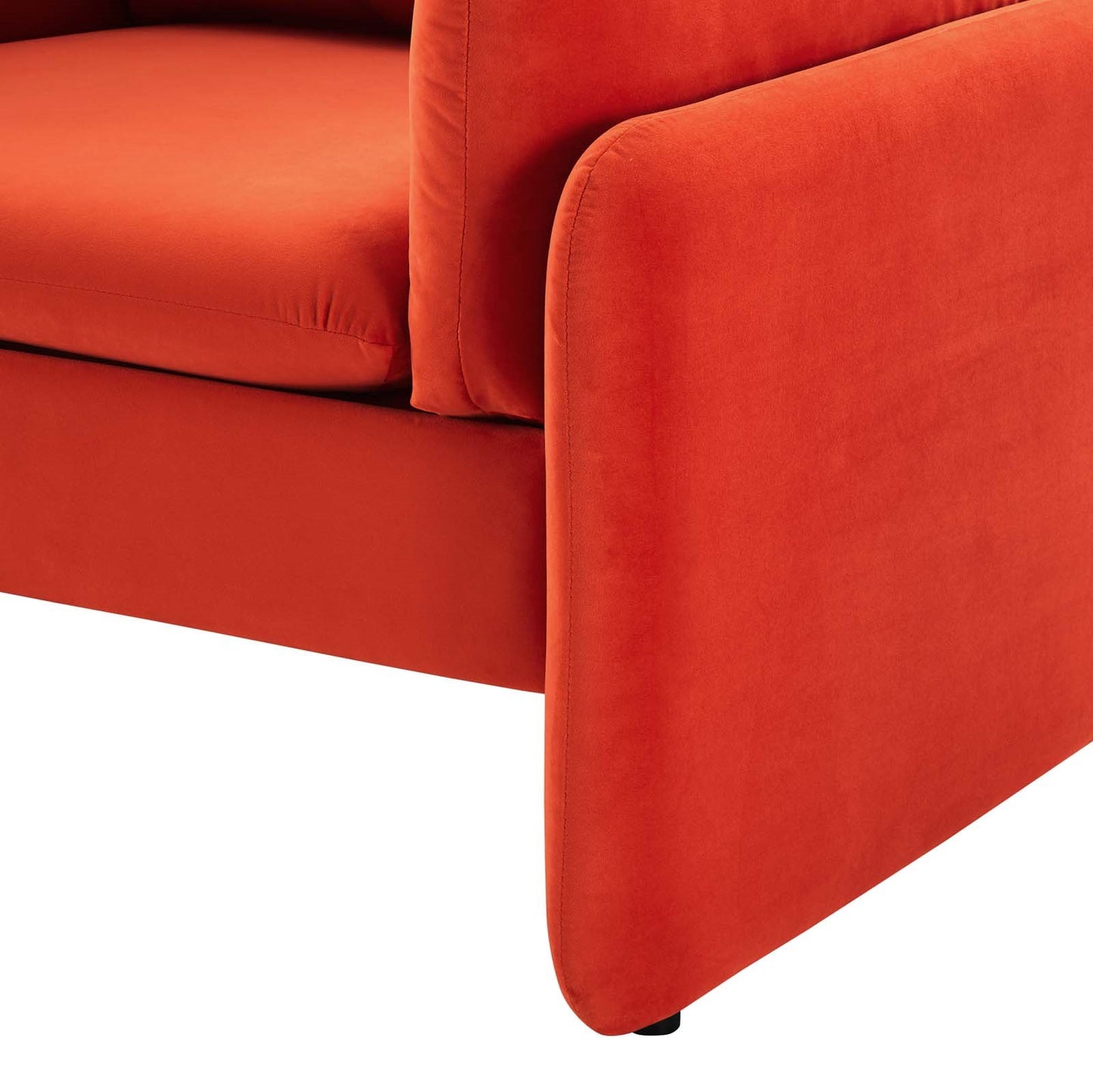 Indicate Performance Velvet Armchair, Velvet, Orange, 23319