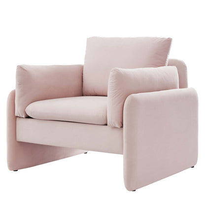 Indicate Performance Velvet Armchair, Velvet, Pink, 23320