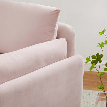 Indicate Performance Velvet Armchair, Velvet, Pink, 23320