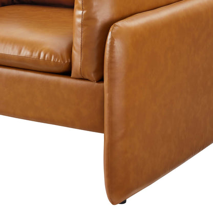 Indicate Vegan Leather Armchair, Faux Vegan Leather, Tan, 23321