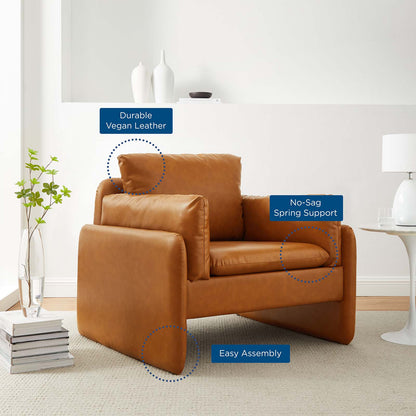 Indicate Vegan Leather Armchair, Faux Vegan Leather, Tan, 23321