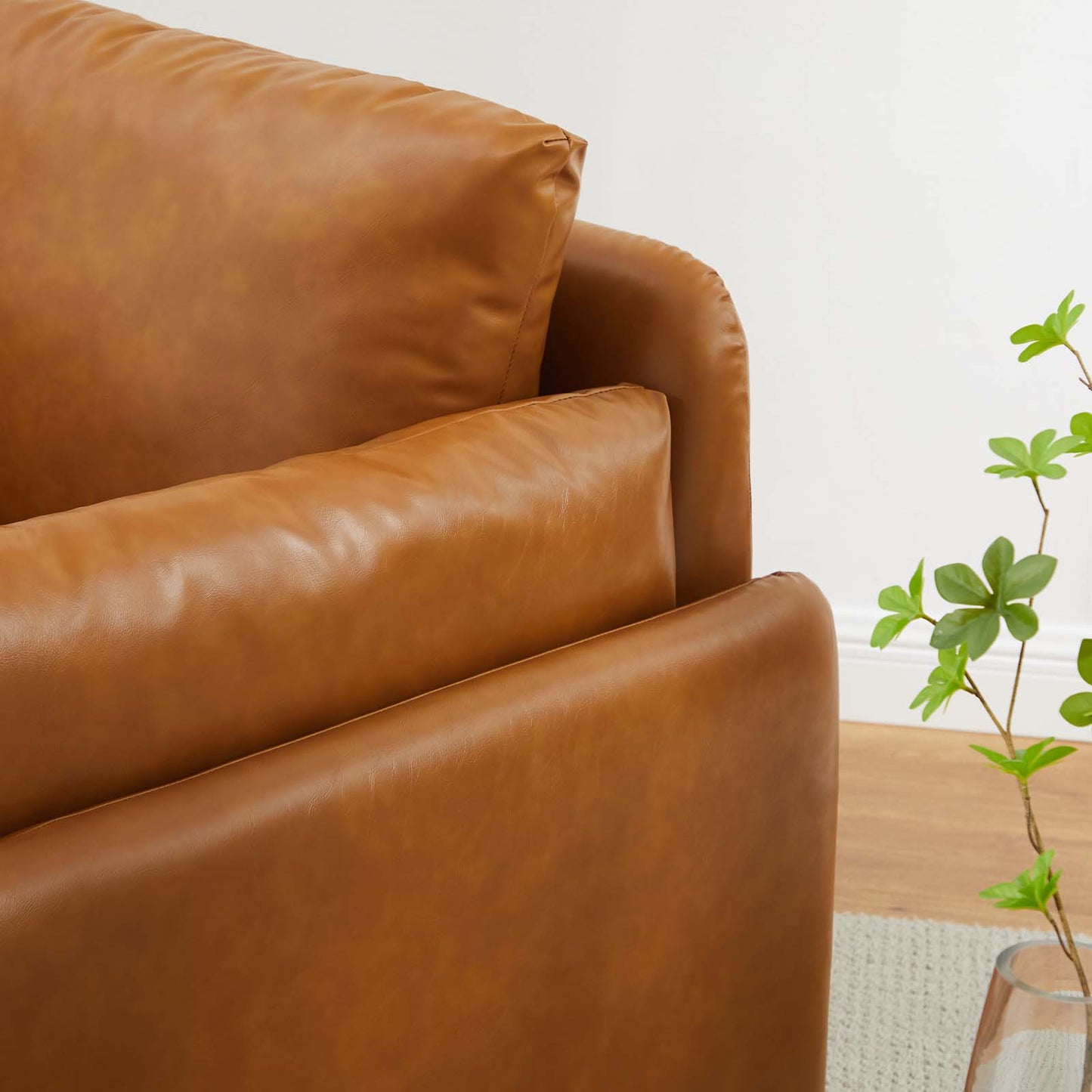 Indicate Vegan Leather Armchair, Faux Vegan Leather, Tan, 23321