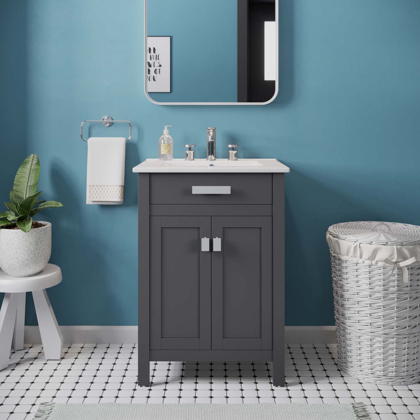 Laguna 24" Bathroom Vanity, Wood, Grey Gray White, 20909