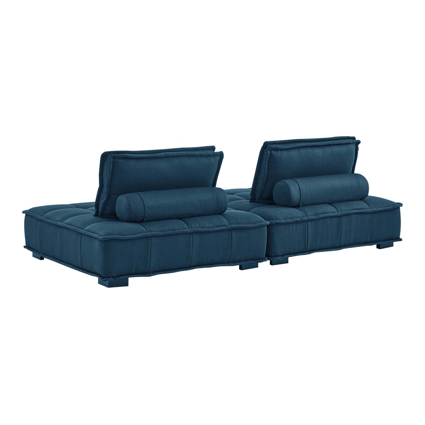 Saunter Tufted Fabric Fabric 2-Piece Loveseat, Fabric, Navy Blue, 23603
