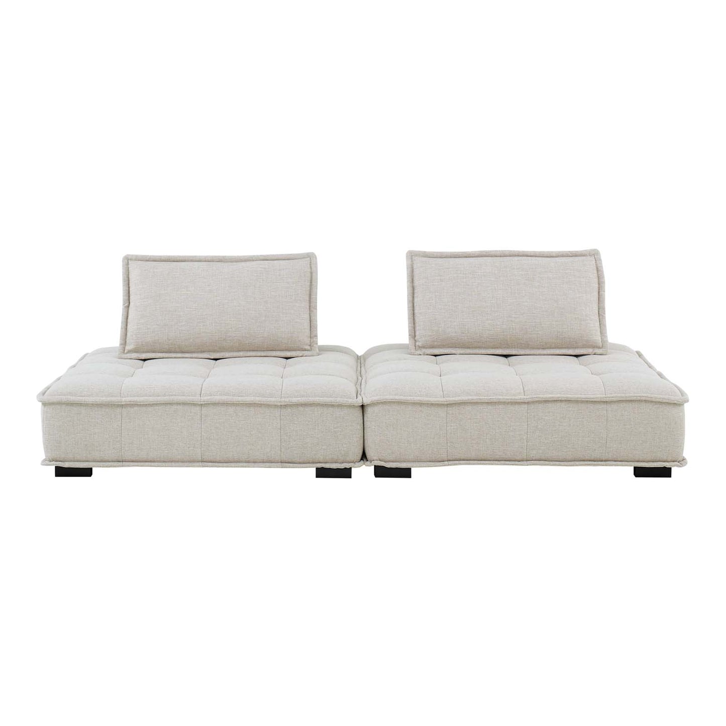 Saunter Tufted Fabric Fabric 2-Piece Loveseat, Fabric, Beige, 23604