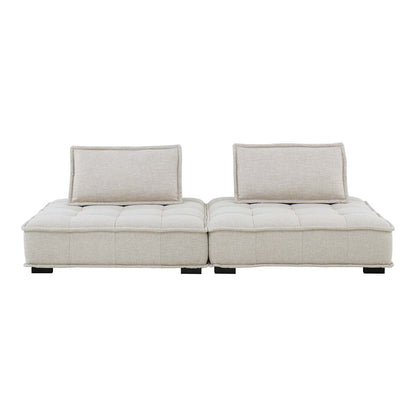 Saunter Tufted Fabric Fabric 2-Piece Loveseat, Fabric, Beige, 23604