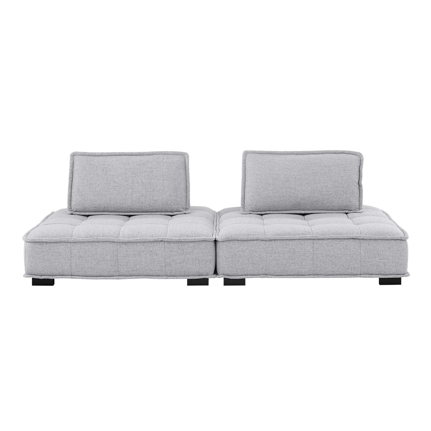 Saunter Tufted Fabric Fabric 2-Piece Loveseat, Fabric, Light Grey Gray, 23606