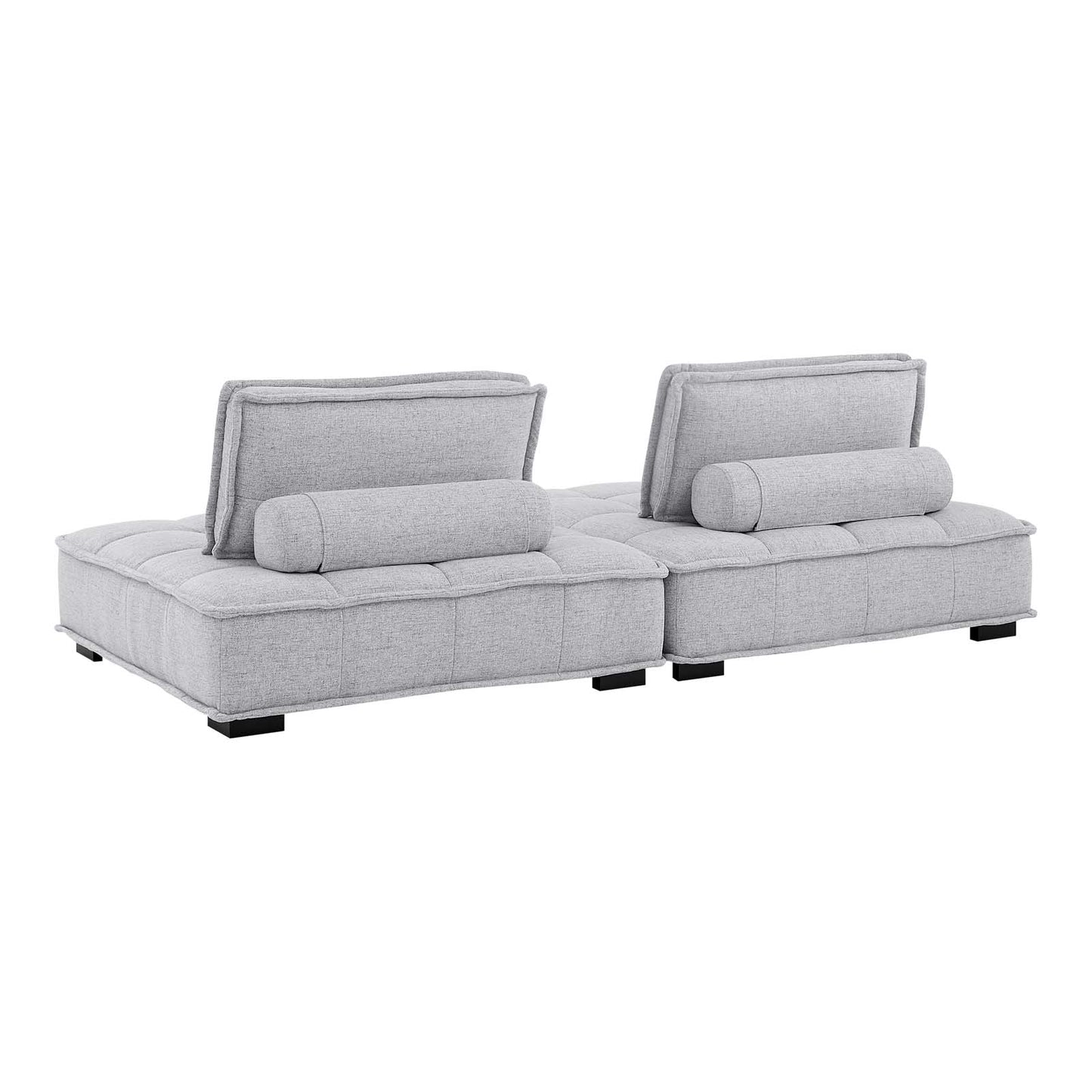 Saunter Tufted Fabric Fabric 2-Piece Loveseat, Fabric, Light Grey Gray, 23606