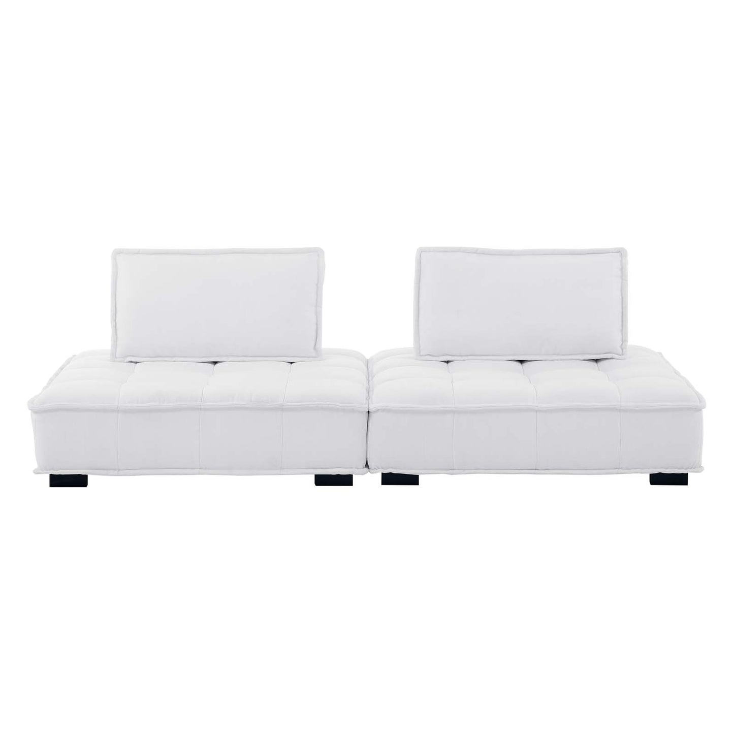 Saunter Tufted Fabric Fabric 2-Piece Loveseat, Fabric, White, 23607