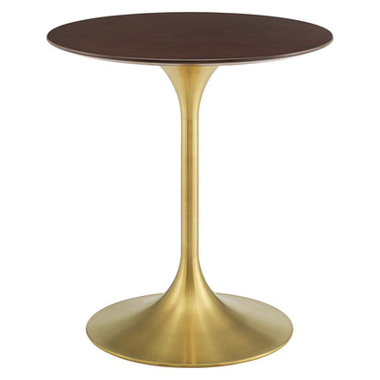 Lippa 28" Wood Dining Table, Wood, Gold Dark Brown Brown Walnut, 20910