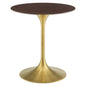 Lippa 28" Wood Dining Table, Wood, Gold Dark Brown Brown Walnut, 20910