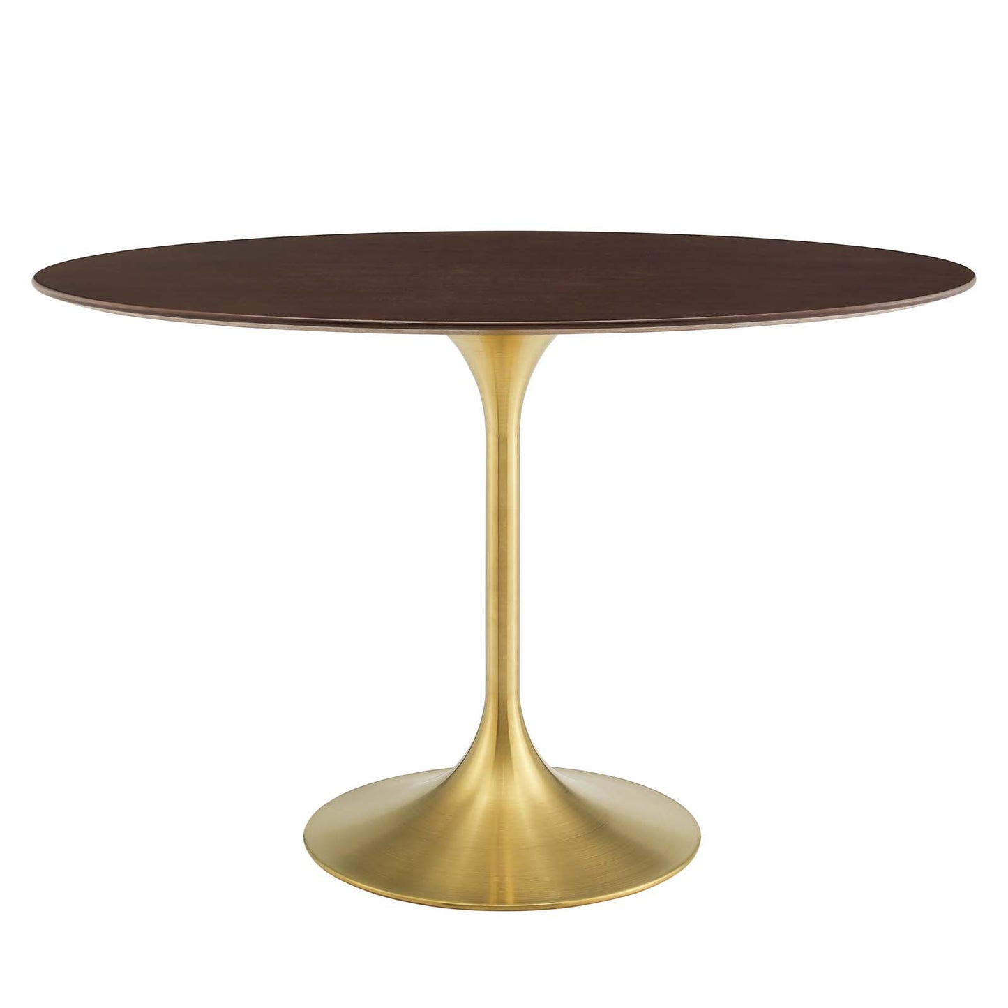 Lippa 48" Oval Wood Dining Table, Wood, Gold Dark Brown Brown Walnut, 20914