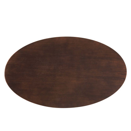 Lippa 48" Oval Wood Dining Table, Wood, Gold Dark Brown Brown Walnut, 20914