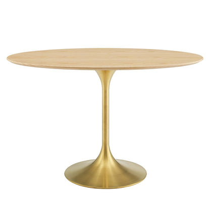 Lippa 48" Oval Wood Dining Table, Wood, Gold Brown Natural, 20915
