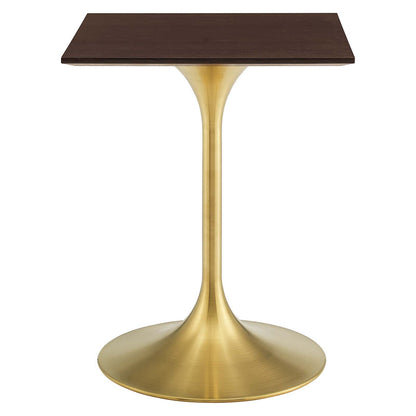 Lippa 24" Square Wood Dining Table, Wood, Gold Dark Brown Brown Walnut, 20916
