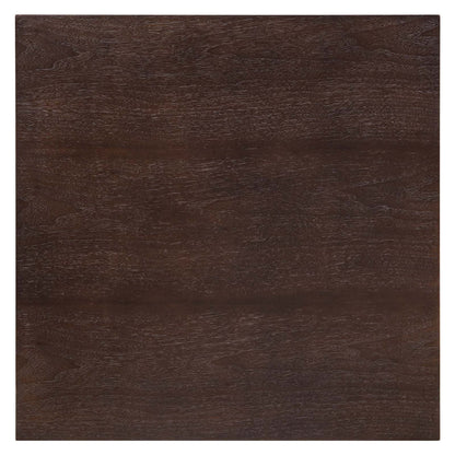 Lippa 24" Square Wood Dining Table, Wood, Gold Dark Brown Brown Walnut, 20916