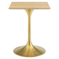 Lippa 24" Square Wood Dining Table, Wood, Gold Brown Natural, 20917