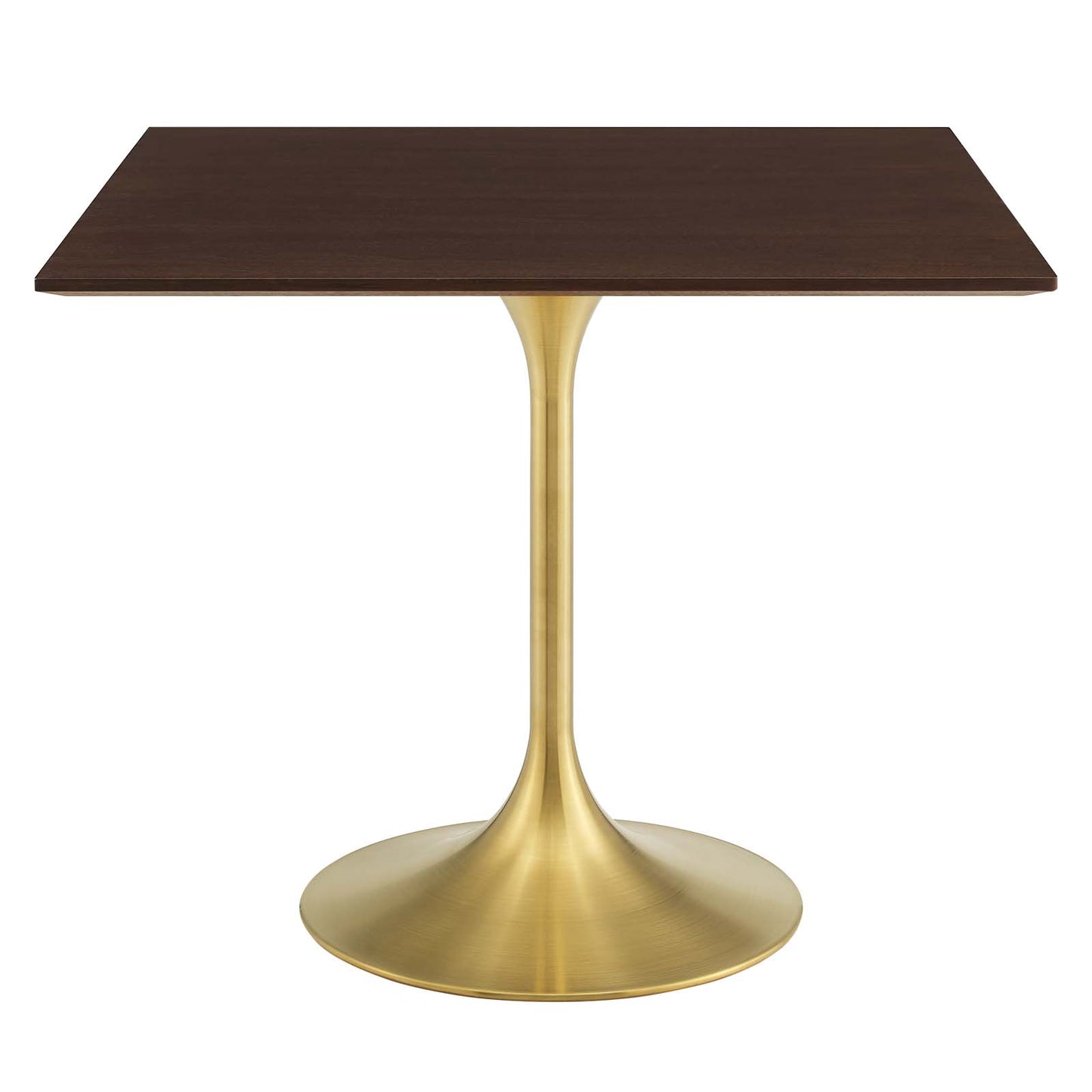 Lippa 36" Square Wood Dining Table, Wood, Gold Dark Brown Brown Walnut, 20920
