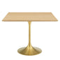 Lippa 36" Square Wood Dining Table, Wood, Gold Brown Natural, 20921